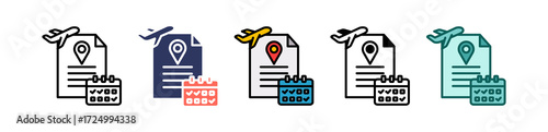 Travel Itinerary multiple icon