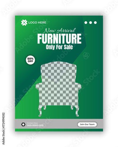 New arrivai Furniture and online branding business social media banner design template