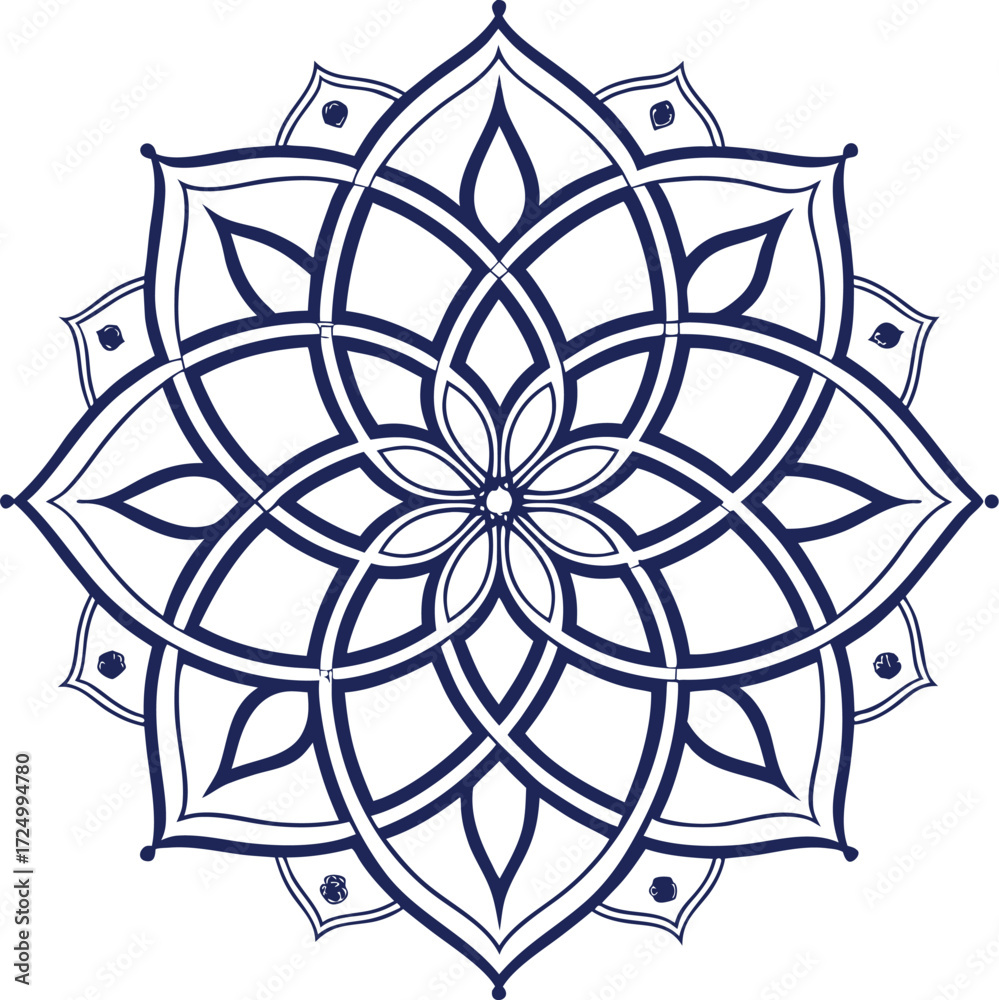 Fototapeta premium Islamic Geometric Mandala Ornament Design Vector Pattern