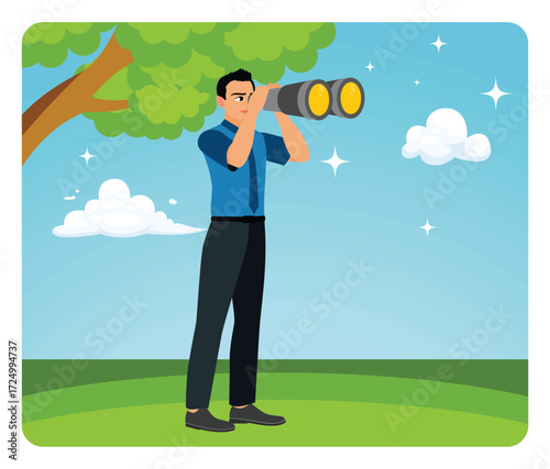 Entrepreneurs see new business opportunities using telescopes.