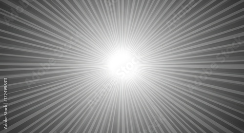 Monochromatic radiant light beams emanate from a central point, creating a dynamic burst of energy