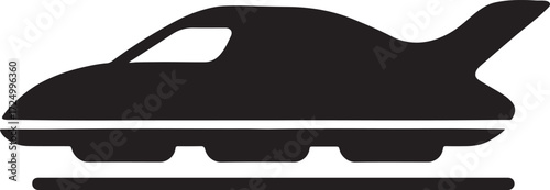 Silhouette of an anti-gravity vehicle, perfect for futuristic, sci-fi, and technology designs.