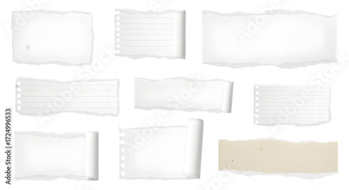 Wallpaper Mural ripped set of different torn paper pieces black background Torontodigital.ca