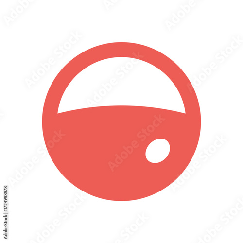 Red Capsule Toy Icon — Vector Illustration of a Single Gashapon Capsule for Toy Collection or Design Use
（赤いカプセルトイアイコン ― コレクションやデザイン素材に使える単品のガチャガチャカプセルのベクターイラスト）