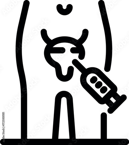 Gynecologist injecting medicine into uterus with syringe during medical procedure