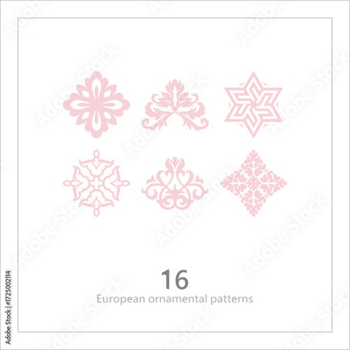 Floral pattern, decorative line art, ornamental stripe design