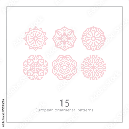 Floral pattern, decorative line art, ornamental stripe design