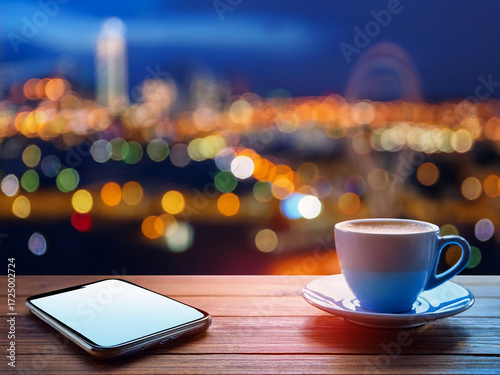 Smartphone and coffee cup promoting lifestyle harmony and emotional intelligence
