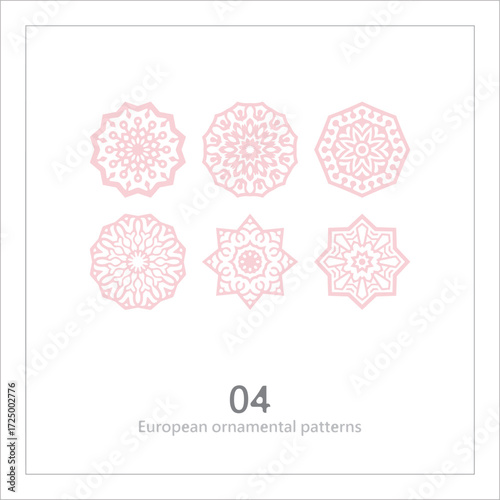 Floral pattern, decorative line art, ornamental stripe design