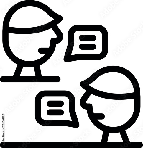 Two call center operators wearing headsets are actively engaged in a conversation, discussing customer issues and providing support