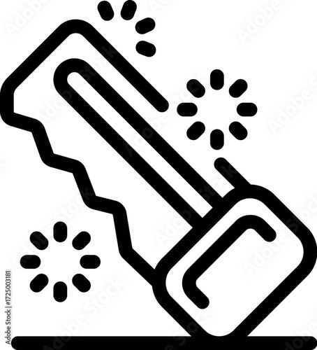 Electroshock weapon being discharged on a surface, producing bright sparks, concept of self defense and personal security