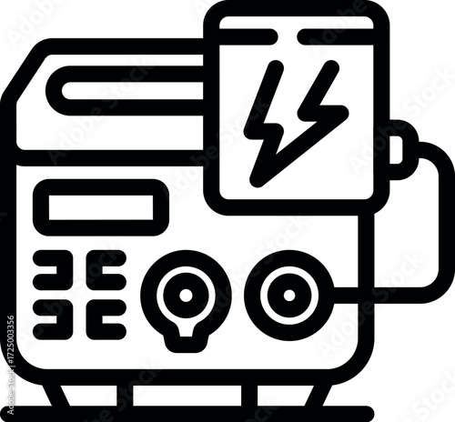 Portable power generator supplying electricity during a power outage, ensuring essential devices stay operational
