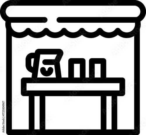 Street food stall offering refreshing beverages and delicious snacks