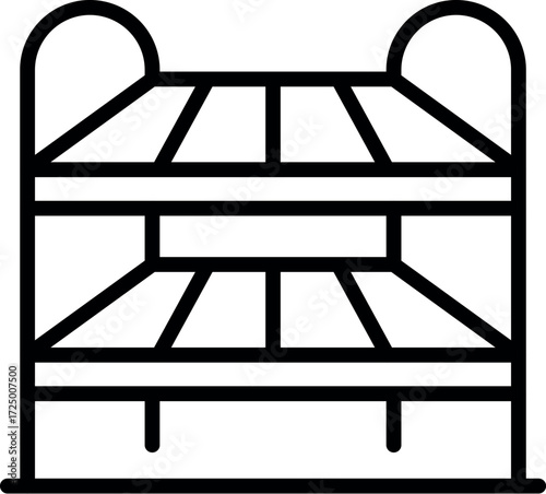 Simple bunk bed with two levels, ideal for saving space in a small room, hostel or dormitory