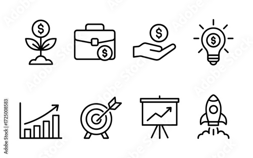 Digital payment and QR code icons set. Mobile banking, online transaction, contactless card, fintech. Outline vector illustrations