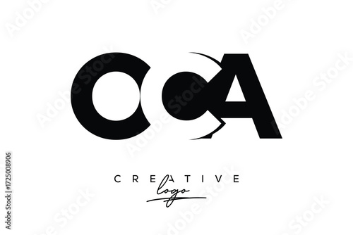 OCA Creative Minimalistic Negative Space Latter Logo with Modern Monogram for Branding and Business Letter mark Logo with Initial Letters Logo Design for Branding.	