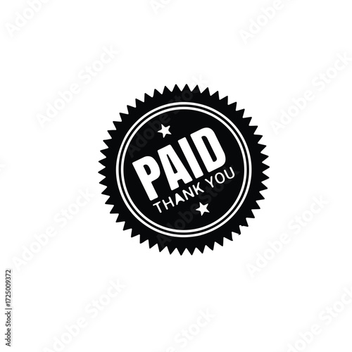  Paid circle sicker label black.