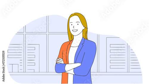 businesswoman woman of vertical fintech at digital holding using office app business outdoors business mature latin standing at professional hispanic tablet smiling looking camera investor  19242186 1