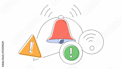 online bell with red illustration alert design new 3d icon urgent 3d call attention isolated social vector reminder cartoon important media sign white notification background on message dan 70334509 1