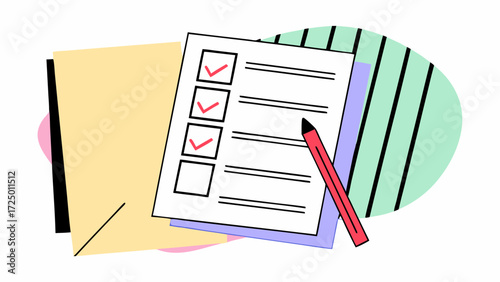 check checklist list task or answers completed exam assignments test and business 3d correct isolated or realistic mark with elements 3d illustration with rendering 61967725 1