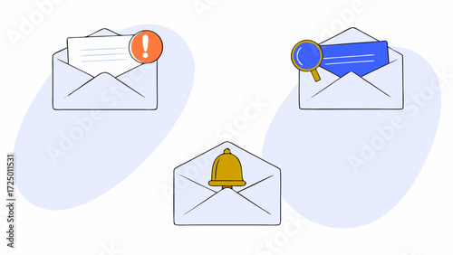 closed bell message envelopes speech email icon 3d new subscription notification send letter by illustration vector reminder 3d with cartoon creative design newsletter set bubble and push 22391144 1