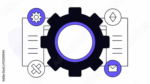 vector technical optimization update icon gear engineering system setting setup symbols cogwheel support and cartoon design isolated 3d 3d white background illustration element on 21373000 1