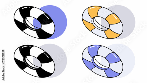 swim white isolated ring vacation set swimming in rubber travel icons 3d illustration summer inflatable objects pool and cartoon 3d design icon background on time toy orange vector lifesave 79730252 1