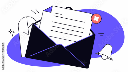 3d marketing concept newsletter envelope with email notification new blue and social media letter on creative open cartoon in communication bell design message subscribe background 3d rende 70064765 1