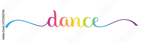 DANCE colorful vector brush calligraphy banner with swashes