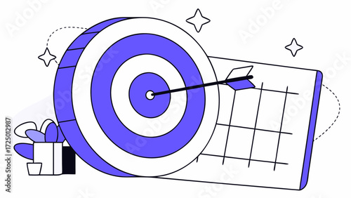 marketing hit rendering white target 3d center time concept icon success cartoon the 3d business yellow smm marketing hitting creative design background isolated on arrow dartboard with tar 57518710 1