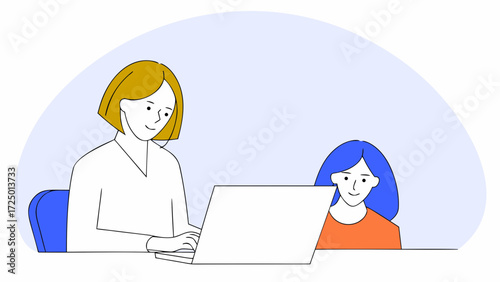 laptop smiling focused manager computer marketing modern ai desk at working professional young studying latin specialist in pc office at female student using woman for online business sitti 52886246 1