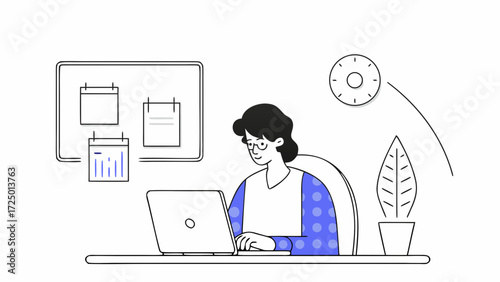 young professional eastern computer latin hispanic business lady specialist on laptop indian app at desk in modern office 30s for it pc work sitting middle space technology online woman usi 77289364 1