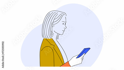 asian mobile business working 40s online using workspace phone trading eastern smiling smartphone app years businesswoman manager female holding office in mature woman for old banking cell  18719125 1
