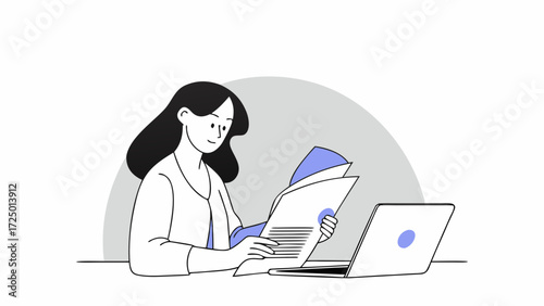 latin on reading manager business working laptop computer woman financial using document bank office saleswoman copy workplace businesswoman specialist young doing pc in banner space paperw 40084681 1