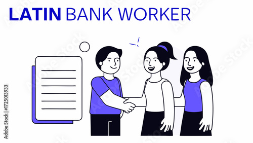 employee after bank partner work hand client latin recruit or female contract business worker man signing a shaking group of people satisfied space together of team with results banner copy 17638254 1