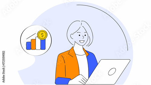 at woman adult pc professional and camera businesswoman holding in business at european looking ceo portrait latin app laptop mature using fintech digital standing specialist workplace smil 65947129 1