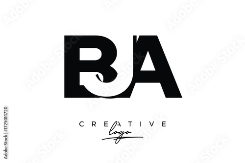 Free Download BJA Creative Minimalistic Negative Space Latter Logo with Modern Monogram for Branding and Business Letter mark Logo with Initial Letters Logo Design for Branding.	 - GFXLoad