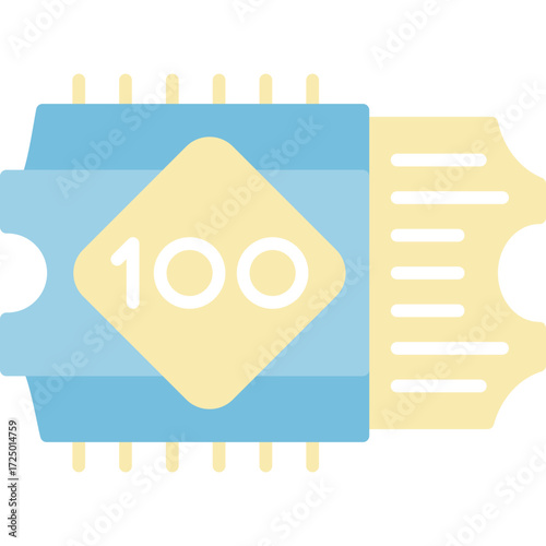 Train Ticket Icon Vector Element