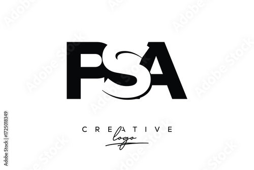 PSA Creative Minimalistic Negative Space Latter Logo with Modern Monogram for Branding and Business Letter mark Logo with Initial Letters Logo Design for Branding.	
