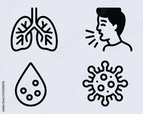 An Illustrative Depiction of a Respiratory Illness Communicated by Droplets and the Virus that is the Cause of Infection
