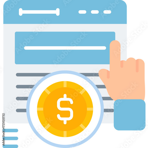 Cost Per Click Icon Vector Element