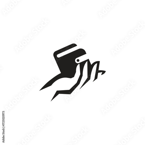 The logo design is a combination of hand and wallet, good for business branding.