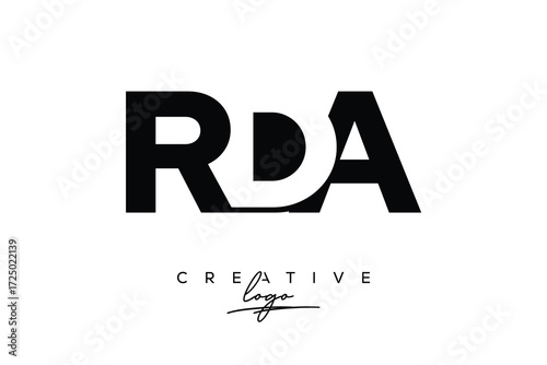 RDA Creative Minimalistic Negative Space Latter Logo with Modern Monogram for Branding and Business Letter mark Logo with Initial Letters Logo Design for Branding.	