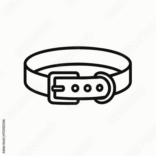 Simple black belt with buckle on neutral background  
