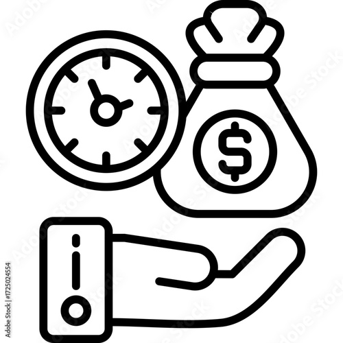 Time Is Money Icon Vector Element