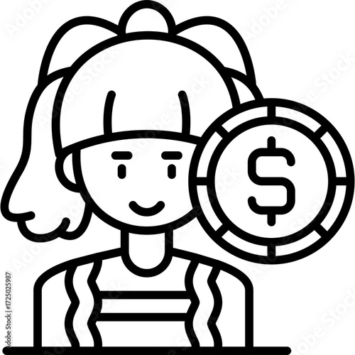 Businesswoman Icon Vector Element