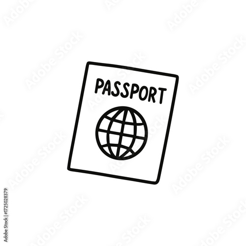 Passport icon vector illustration depicting a global travel theme. Simple and clear design, perfect for travel agencies, brochures, and educational materials emphasizing international travel.