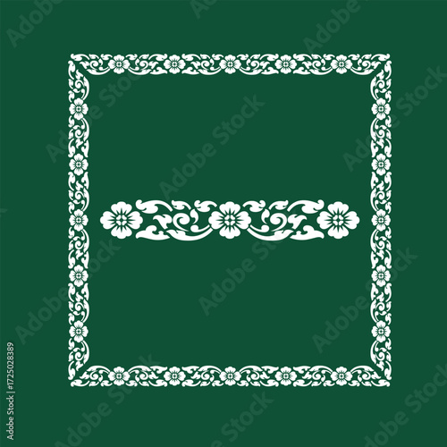Khmer traditional frame art, floral rectangle frame