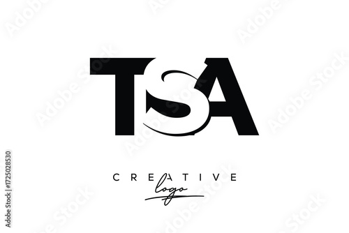 TSA Creative Minimalistic Negative Space Latter Logo with Modern Monogram for Branding and Business Letter mark Logo with Initial Letters Logo Design for Branding.