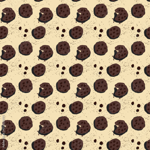 seamless background of choco cookies